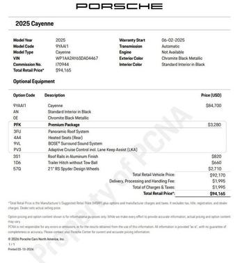 2025 Porsche Cayenne Cayenne