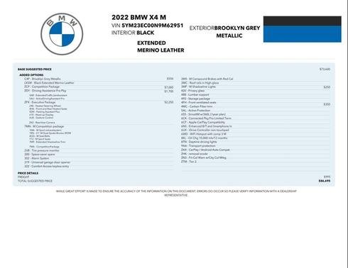Brooklyn Grey Metallic 2022 BMW X4 M AWD