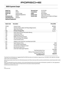2025 Porsche Cayenne Cayenne