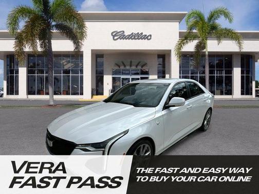 Crystal White Tri-Coat 2023 Cadillac CT4 Sport