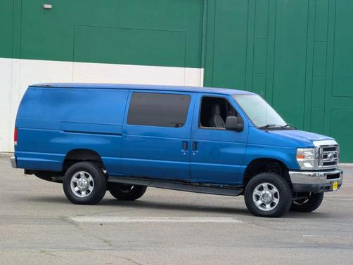 Blue 2013 Ford E250 Extended Cargo Van Quigley 4x4