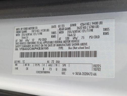 Oxford White 2023 Ford Transit-350 XLT