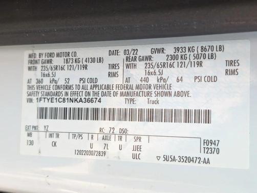 Oxford White 2022 Ford Transit-150 Base