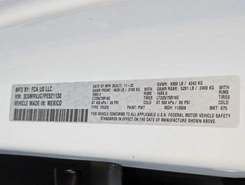 Bright White Clearcoat 2023 RAM ProMaster 3500 High Roof