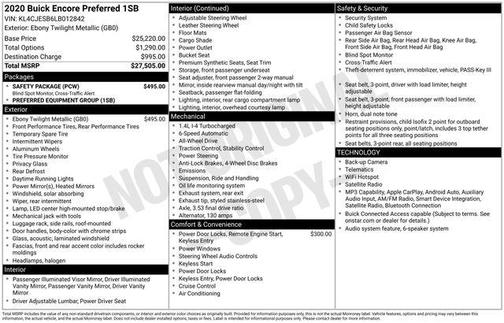 Ebony Twilight Metallic 2020 Buick Encore Preferred