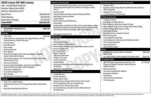 Onyx Black 2020 Lexus GX 460 Luxury