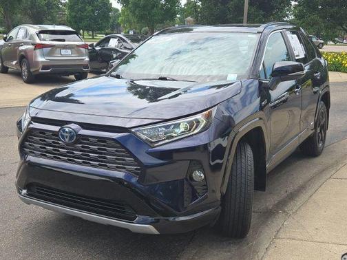 Blue Print/Midnight Black Metallic 2021 Toyota RAV4 Hybrid SE