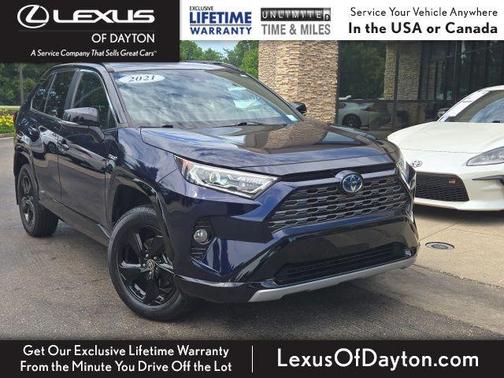 Blue Print/Midnight Black Metallic 2021 Toyota RAV4 Hybrid SE