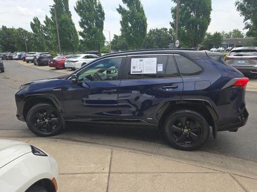 Blue Print/Midnight Black Metallic 2021 Toyota RAV4 Hybrid SE
