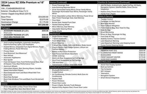 2024 Lexus RZ 300e Premium