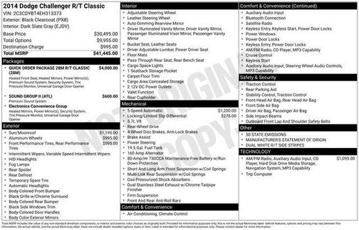 Black Clearcoat 2014 Dodge Challenger R/T