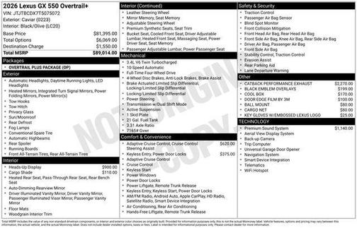 Caviar 2026 Lexus GX 550 Overtrail+