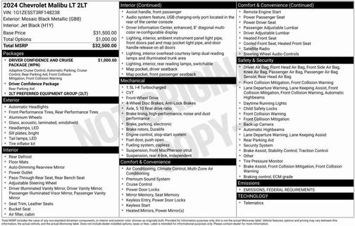 2024 Chevrolet Malibu 2LT