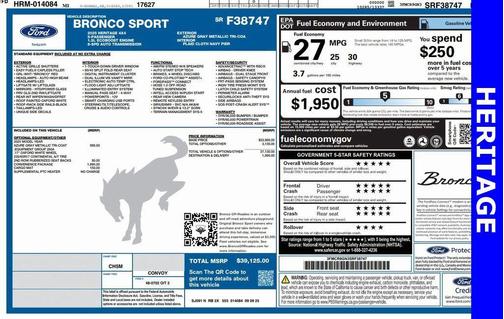 Azure Gray Metallic 2025 Ford Bronco Sport Heritage