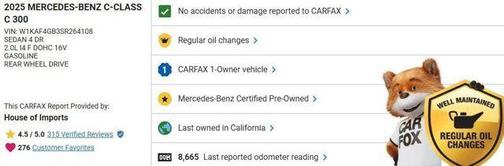 2025 Mercedes-Benz C-Class C 300