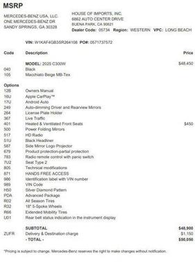 2025 Mercedes-Benz C-Class C 300