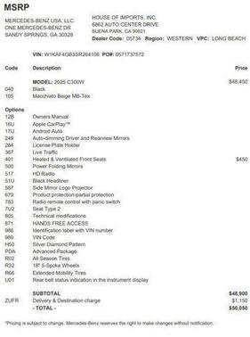 2025 Mercedes-Benz C-Class C 300