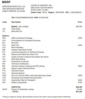 2021 Mercedes-Benz E-Class E 350