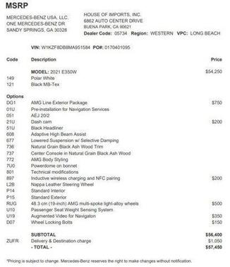 2021 Mercedes-Benz E-Class E 350