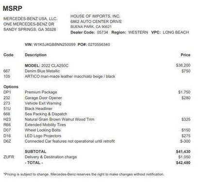 2022 Mercedes-Benz CLA 250 Base