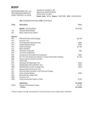 2023 Mercedes-Benz EQS 450 4MATIC