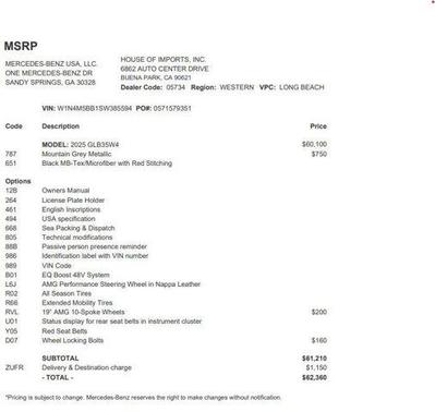 2025 Mercedes-Benz AMG GLB 35 4MATIC