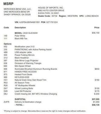 2022 Mercedes-Benz GLE 350 Base