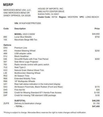 2023 Mercedes-Benz C-Class C 300