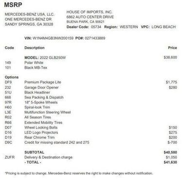 2022 Mercedes-Benz GLB 250 Base