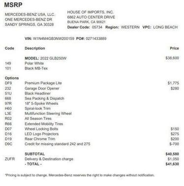 2022 Mercedes-Benz GLB 250 Base