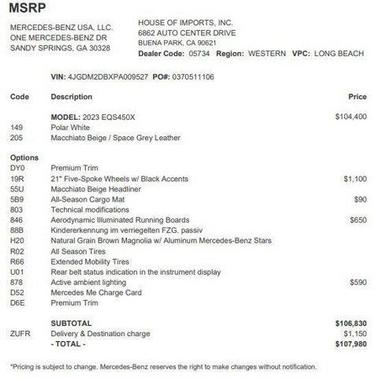 2023 Mercedes-Benz EQS 450 4MATIC