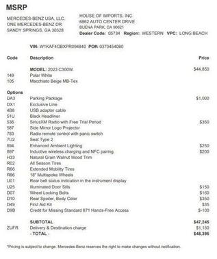 2023 Mercedes-Benz C-Class C 300