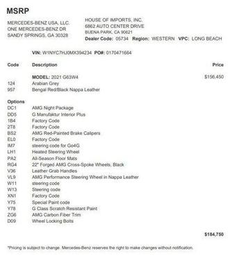 2021 Mercedes-Benz AMG G 63 Base