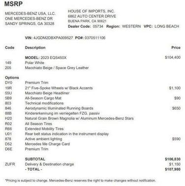 2023 Mercedes-Benz EQS 450 4MATIC