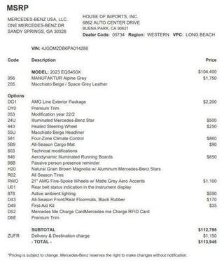 2023 Mercedes-Benz EQS 450 4MATIC