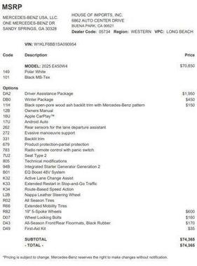 2025 Mercedes-Benz E-Class E 450 4MATIC