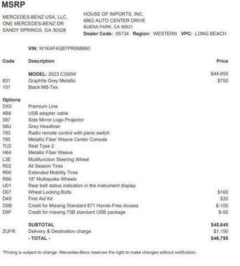 2023 Mercedes-Benz C-Class Sedan