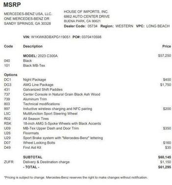 2023 Mercedes-Benz C-Class C 300