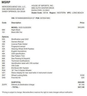 2025 Mercedes-Benz GLB 250 Base