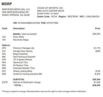 2022 Mercedes-Benz GLA 250 Base