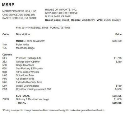 2022 Mercedes-Benz GLA 250 Base