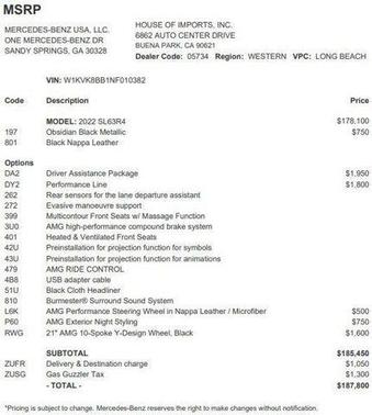 2022 Mercedes-Benz AMG SL 63 Base