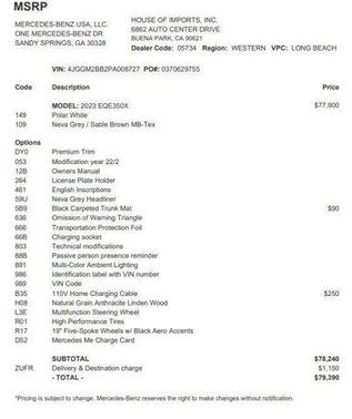 2023 Mercedes-Benz EQE 350+ Base