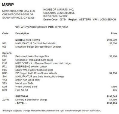 2024 Mercedes-Benz AMG G 63 4MATIC