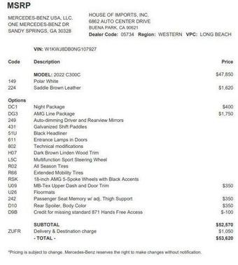 2022 Mercedes-Benz C-Class Coupe