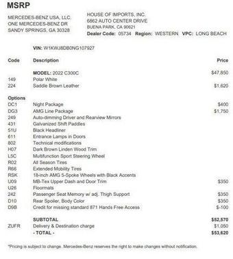 2022 Mercedes-Benz C-Class Coupe