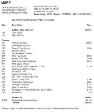 2023 Mercedes-Benz GLB 250 Base