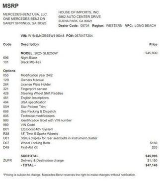 2025 Mercedes-Benz GLB 250 Base