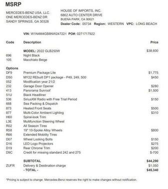 2022 Mercedes-Benz GLB 250 Base
