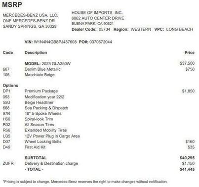 2023 Mercedes-Benz GLA 250 Base